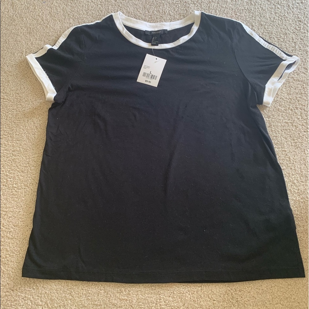 black tshirt with white accents!